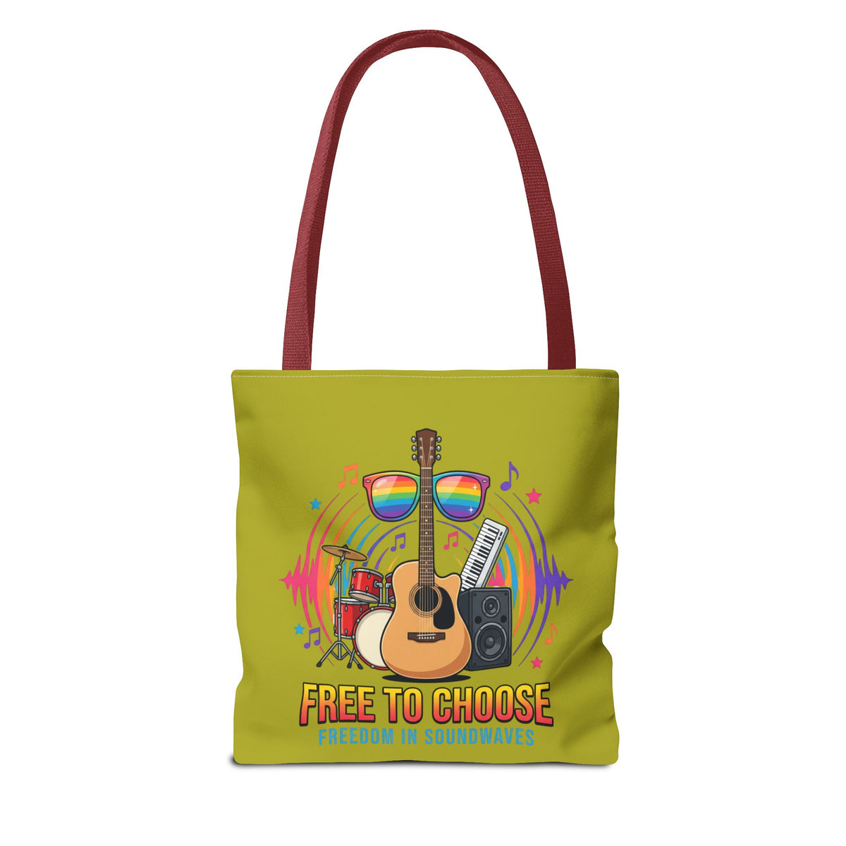 Tote Bag — "Free to Choose" Rainbow Music Pride Tote