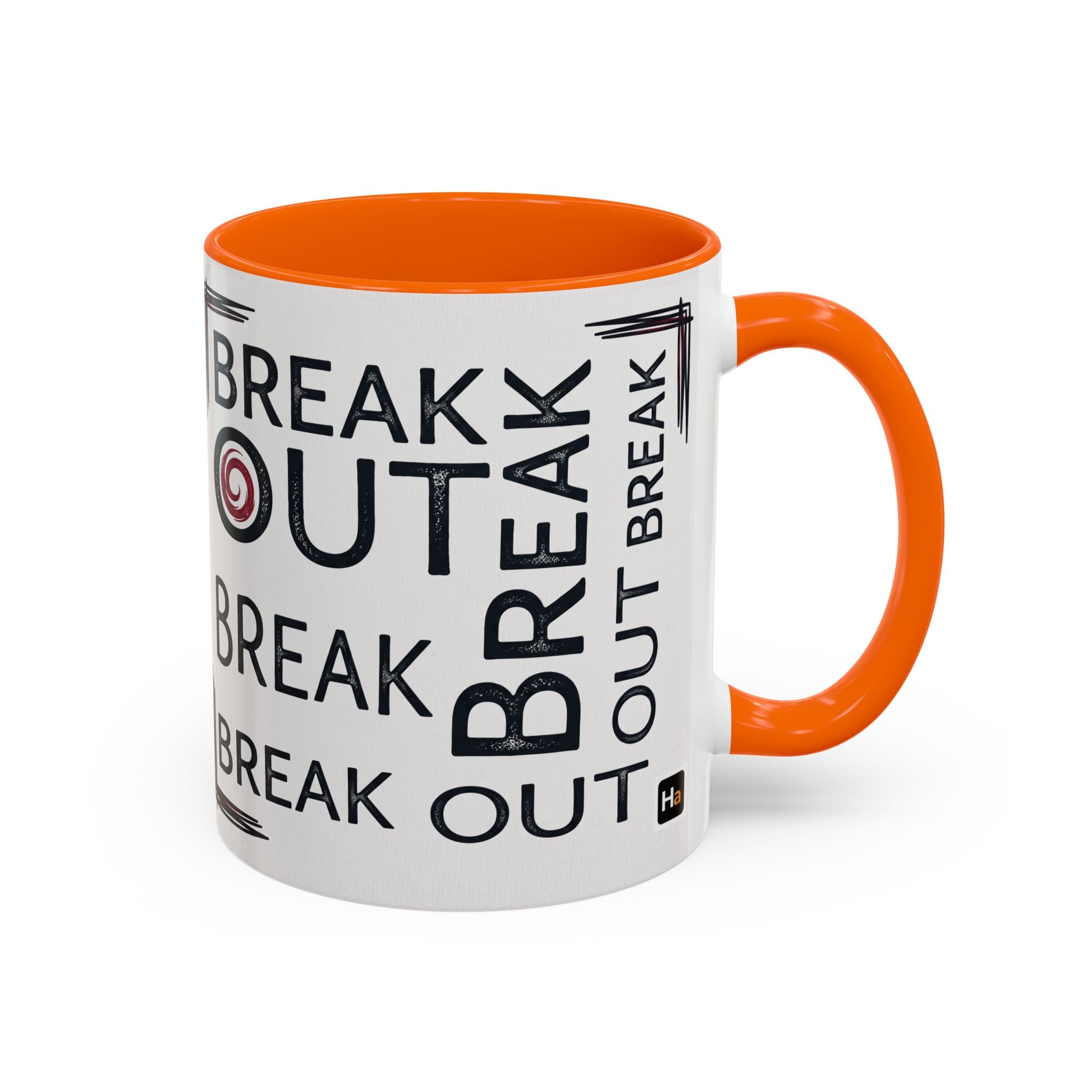 Break Out Accent Coffee Mug – Motivational Phrase Ceramic Coffee Cup (11/15oz)