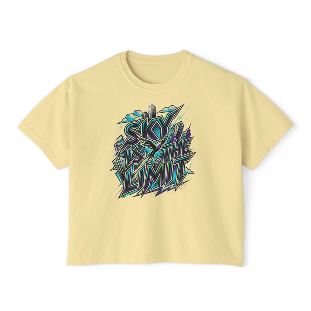 Sky Is The Limit Graphic Tee — Women's Boxy Inspirational T‑Shirt