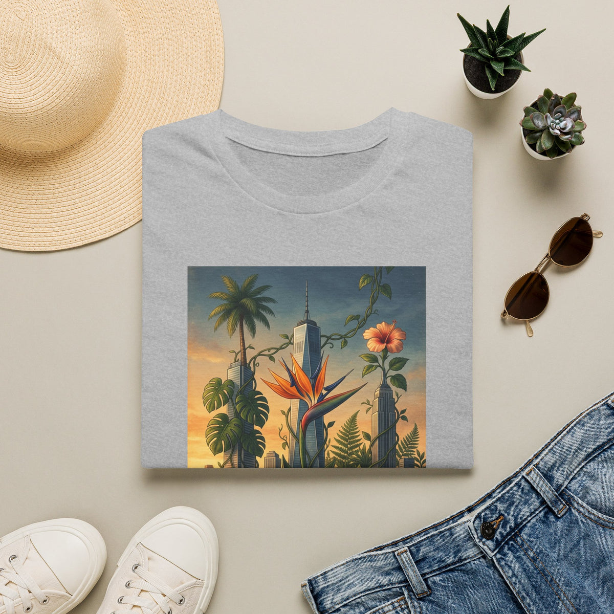City Jungle T-Shirt — Tropical Botanical Skate-Inspired Tee