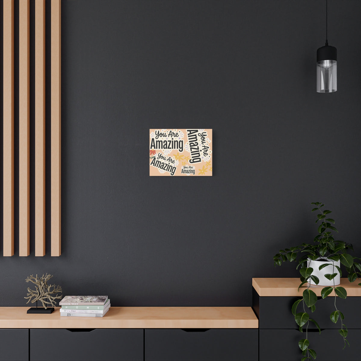 You Are Amazing Canvas Wall Art — Inspirational Stretched Matte Print