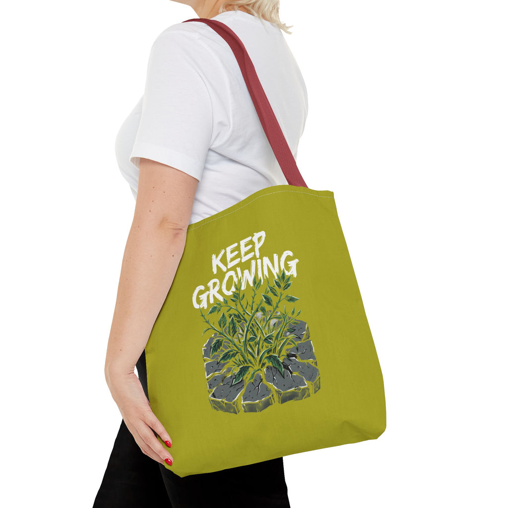 Tote Bag - Resilient Sprout Botanical Tote (Plant Growing Through Rock)
