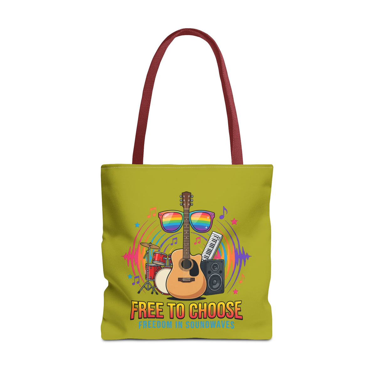 Tote Bag — "Free to Choose" Rainbow Music Pride Tote