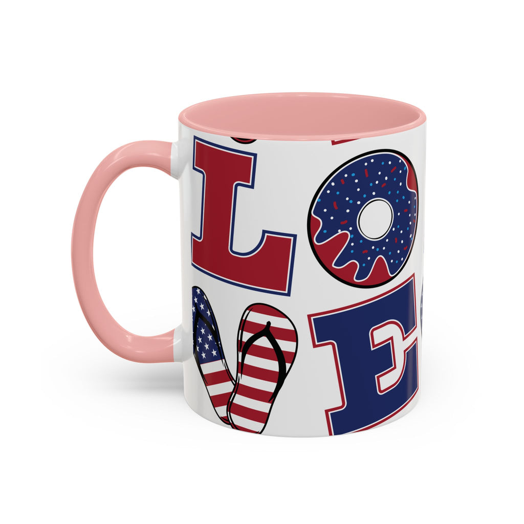Patriotic Love Coffee Mug — 11/15oz Accent Americana Design