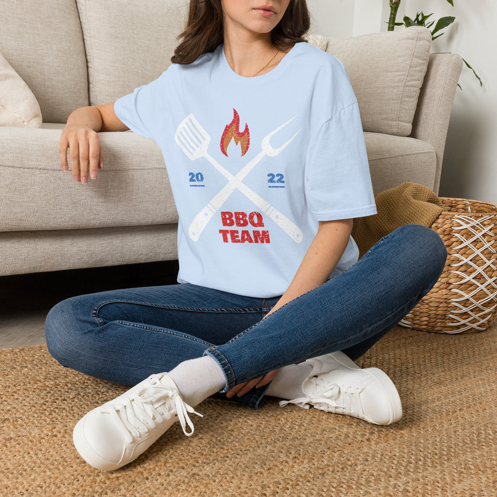 BBQ Team T‑Shirt — 2022 Flame Graphic Grill Crew Tee