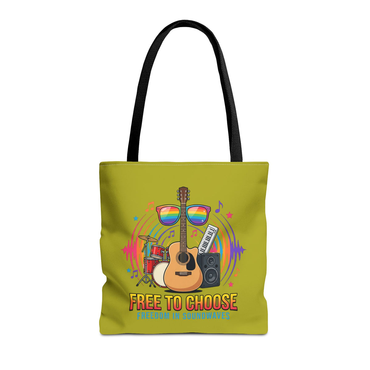 Tote Bag — "Free to Choose" Rainbow Music Pride Tote