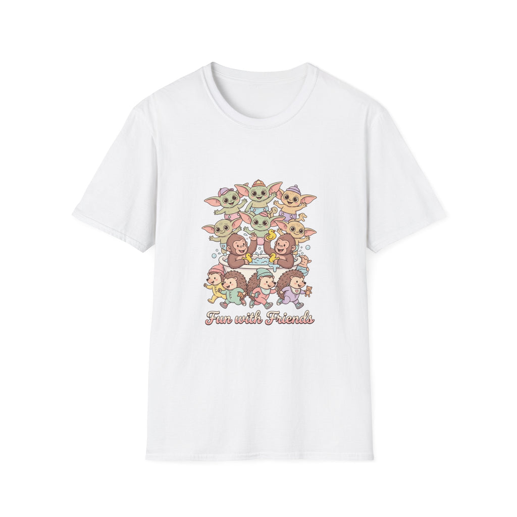 T-Shirt — "Friends with Funimals" Cute Cartoon Pets Graphic Tee