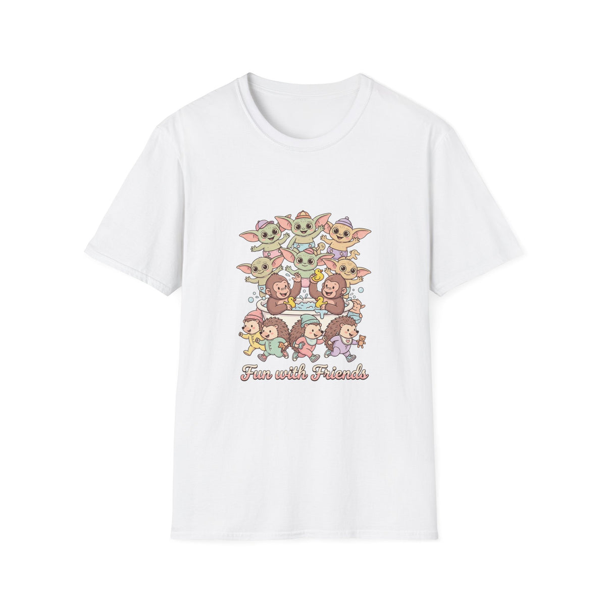 T-Shirt — "Friends with Funimals" Cute Cartoon Pets Graphic Tee