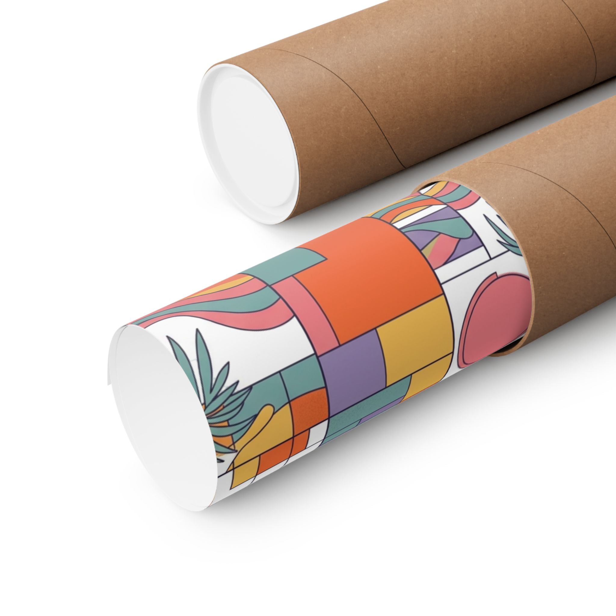 Retro Geometric Palm Art Poster