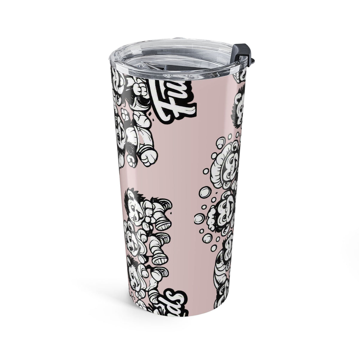 20oz Pink Tumbler — Furever Friends Ferret Cartoon Travel Cup