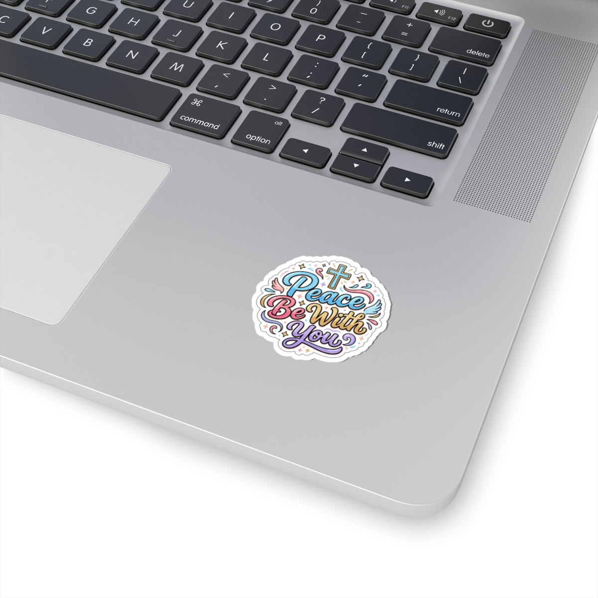 Peace Be With You Religious Sticker — Christian Cross Vinyl Kiss-Cut