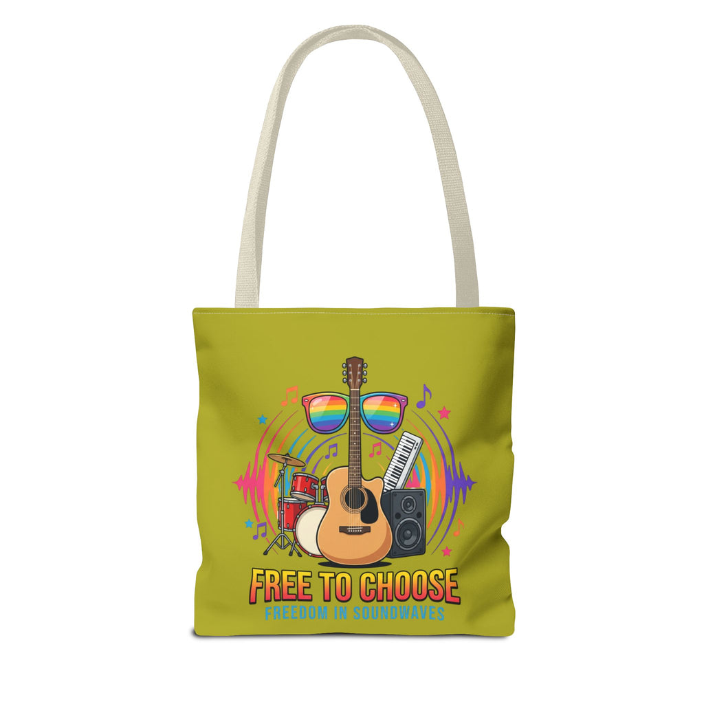 Tote Bag — "Free to Choose" Rainbow Music Pride Tote