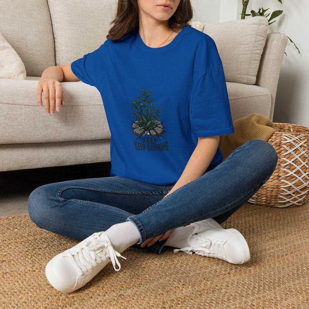 Keep Growing Plant T-Shirt — Minimal Botanical Graphic Tee for Plant Lovers