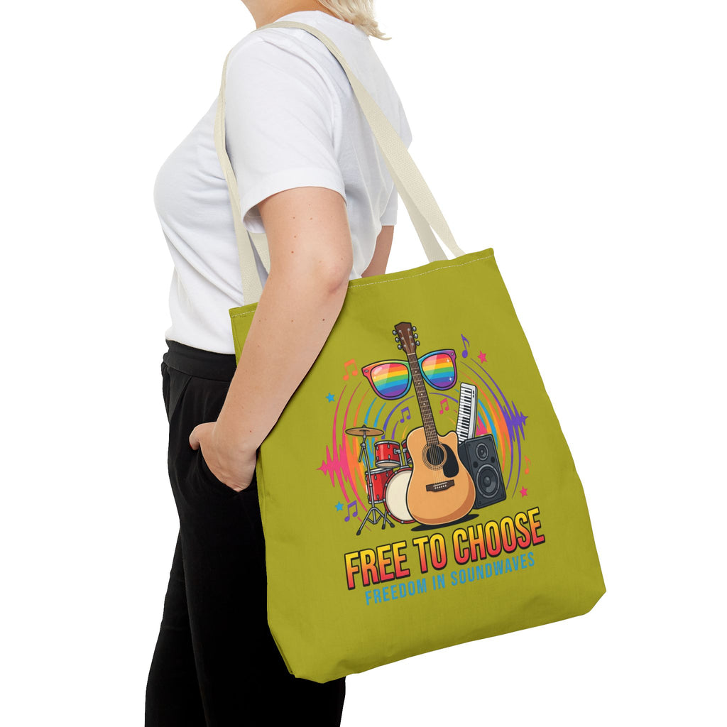 Tote Bag — "Free to Choose" Rainbow Music Pride Tote