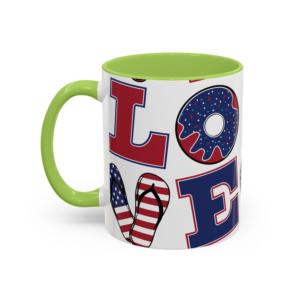 Patriotic Love Coffee Mug — 11/15oz Accent Americana Design