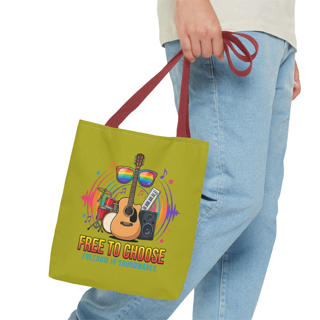 Tote Bag — "Free to Choose" Rainbow Music Pride Tote