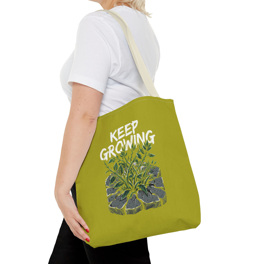Tote Bag - Resilient Sprout Botanical Tote (Plant Growing Through Rock)