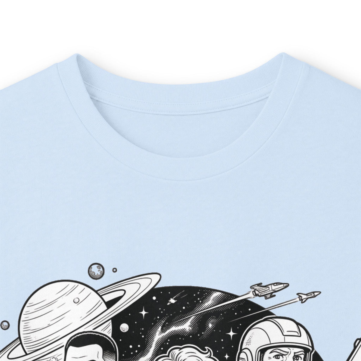 Long Sleeve Tee — "The World Awaits You" Retro Space Explorer Graphic