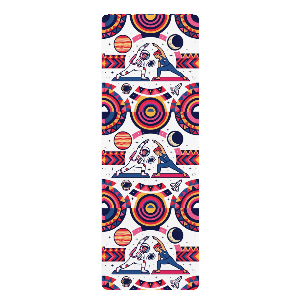 Cosmic Explorer Rubber Yoga Mat — Psychedelic Space Pattern for Yoga & Meditation