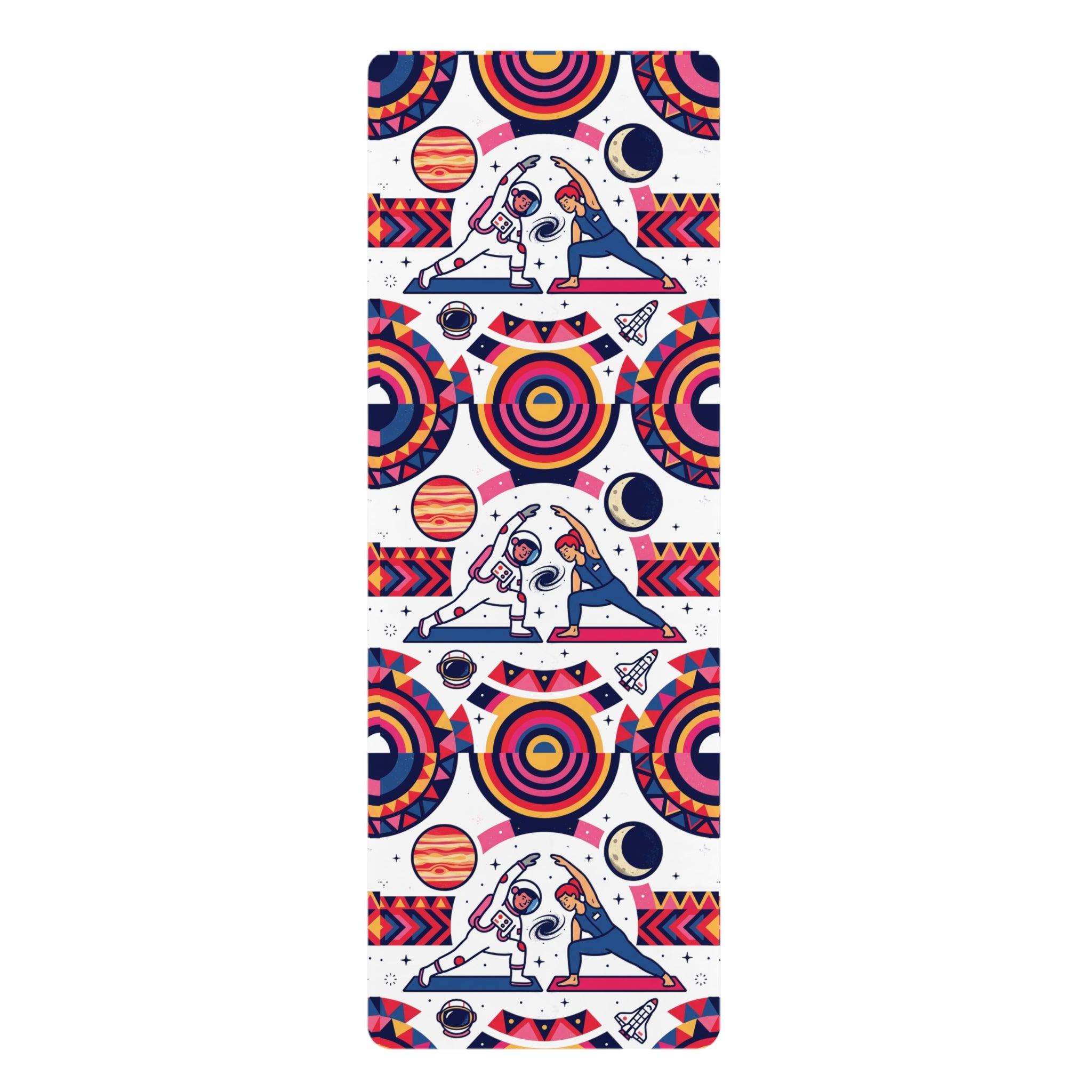 Cosmic Explorer Rubber Yoga Mat — Psychedelic Space Pattern for Yoga & Meditation