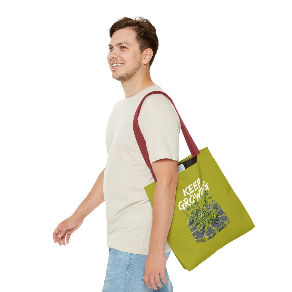 Tote Bag - Resilient Sprout Botanical Tote (Plant Growing Through Rock)