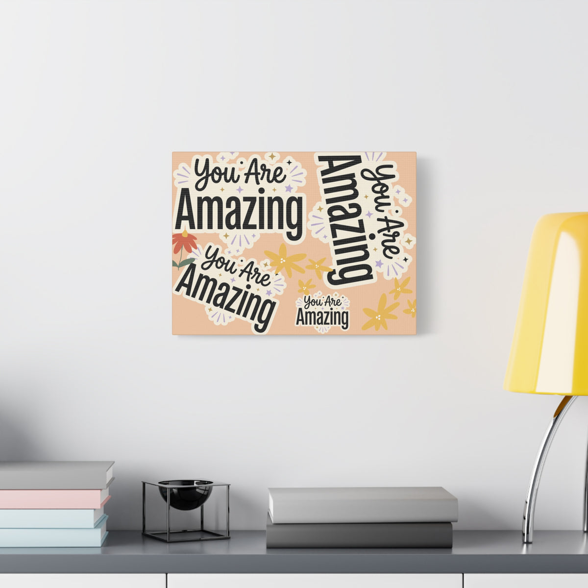 You Are Amazing Canvas Wall Art — Inspirational Stretched Matte Print