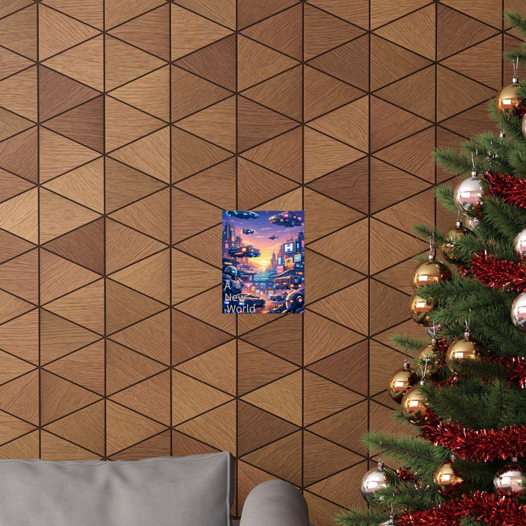Cyber Sunset Poster 2 — Retro Futuristic Soldier Matte Vertical Print