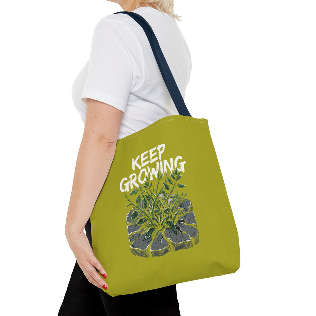 Tote Bag - Resilient Sprout Botanical Tote (Plant Growing Through Rock)