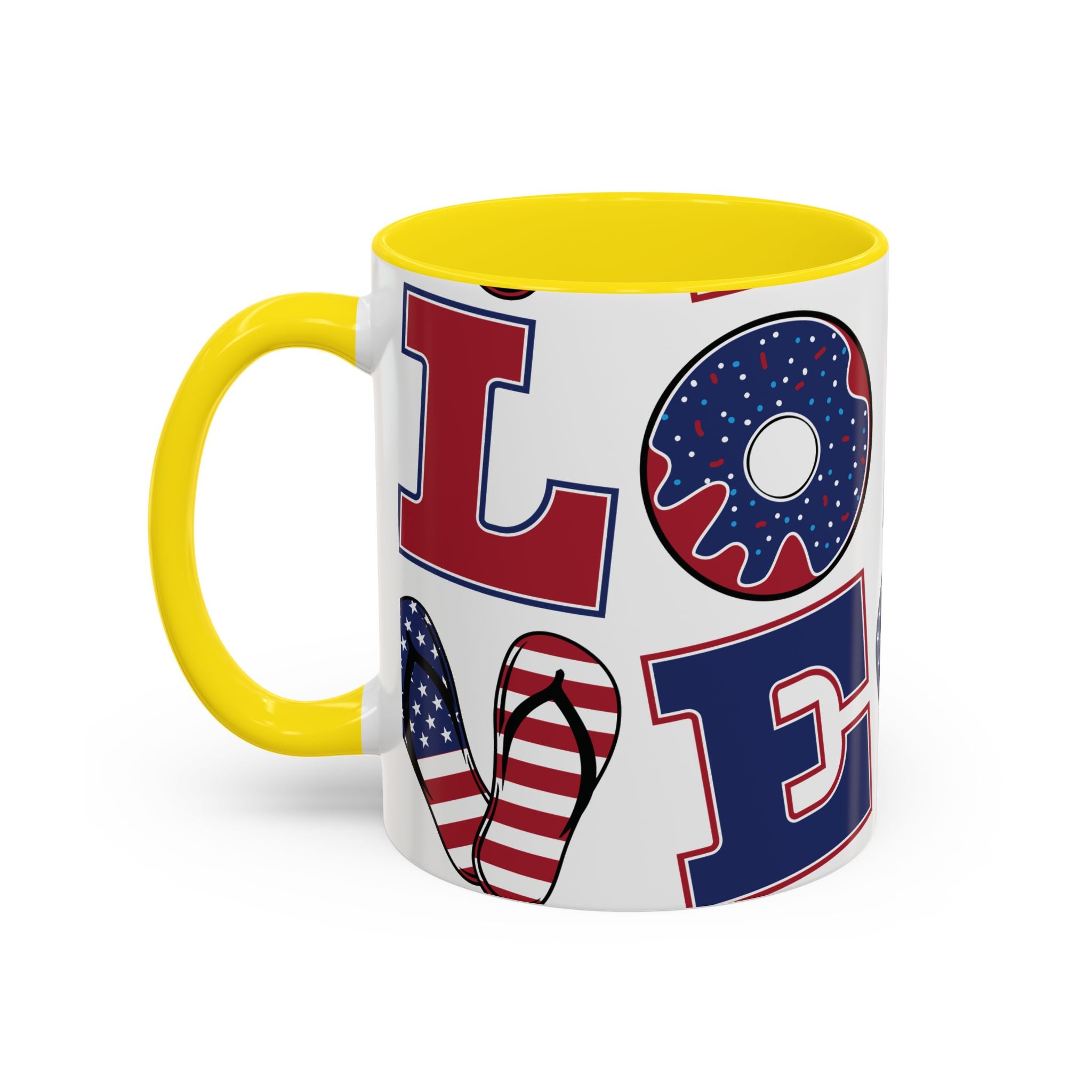 Patriotic Love Coffee Mug — 11/15oz Accent Americana Design