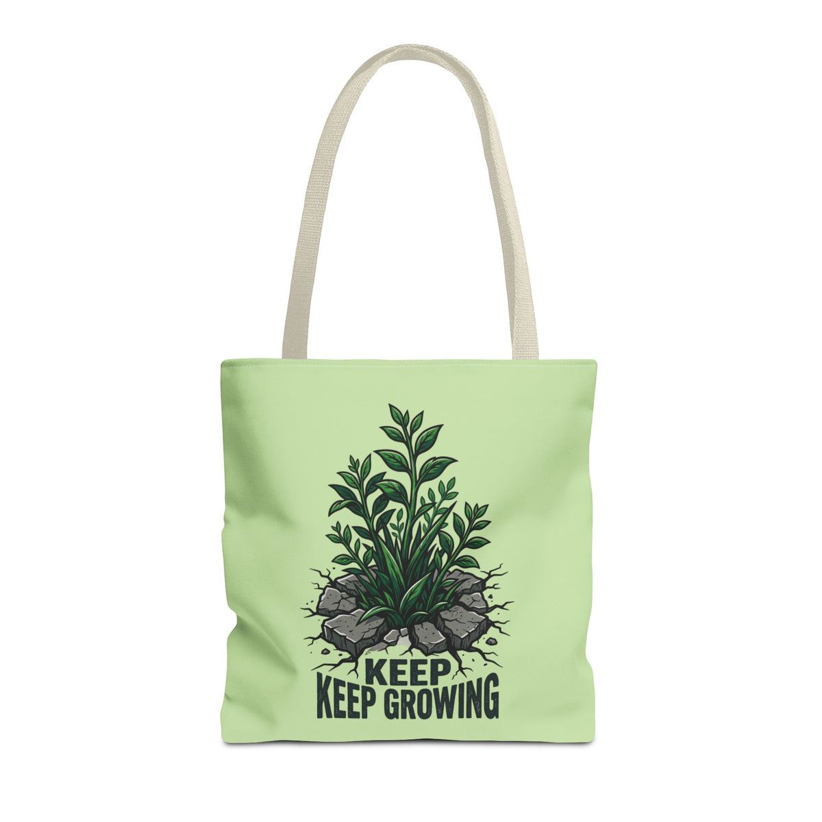 Keep Growing Plant Tote Bag — Inspirational Garden Canvas Tote