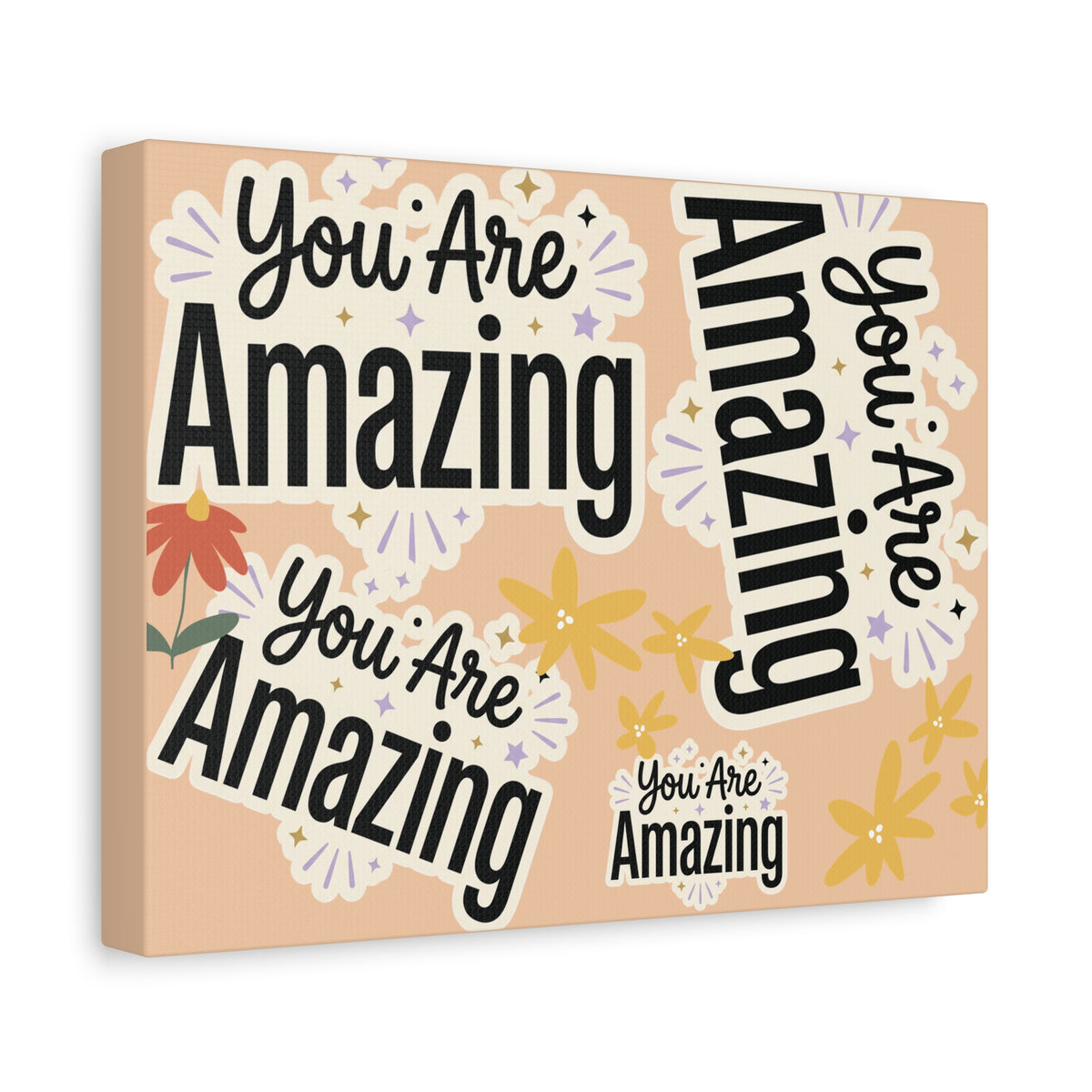 You Are Amazing Canvas Wall Art — Inspirational Stretched Matte Print