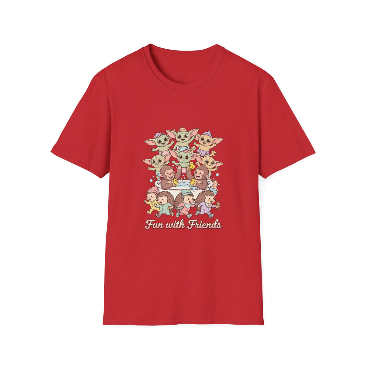 T-Shirt — "Friends with Funimals" Cute Cartoon Pets Graphic Tee