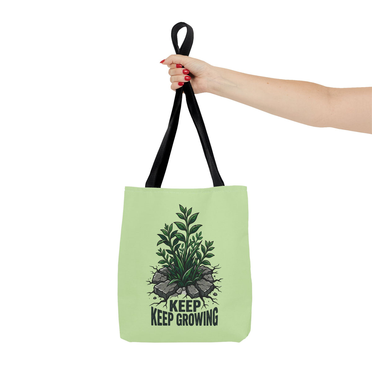 Keep Growing Plant Tote Bag — Inspirational Garden Canvas Tote