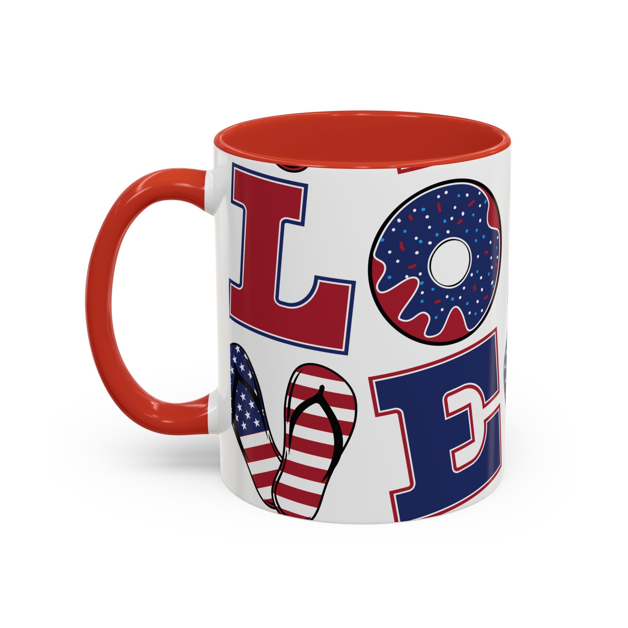 Patriotic Love Coffee Mug — 11/15oz Accent Americana Design