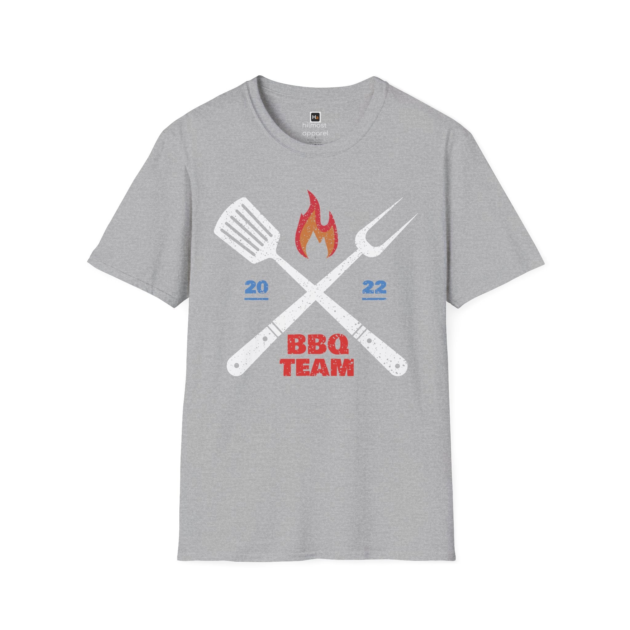 BBQ Team T‑Shirt — 2022 Flame Graphic Grill Crew Tee