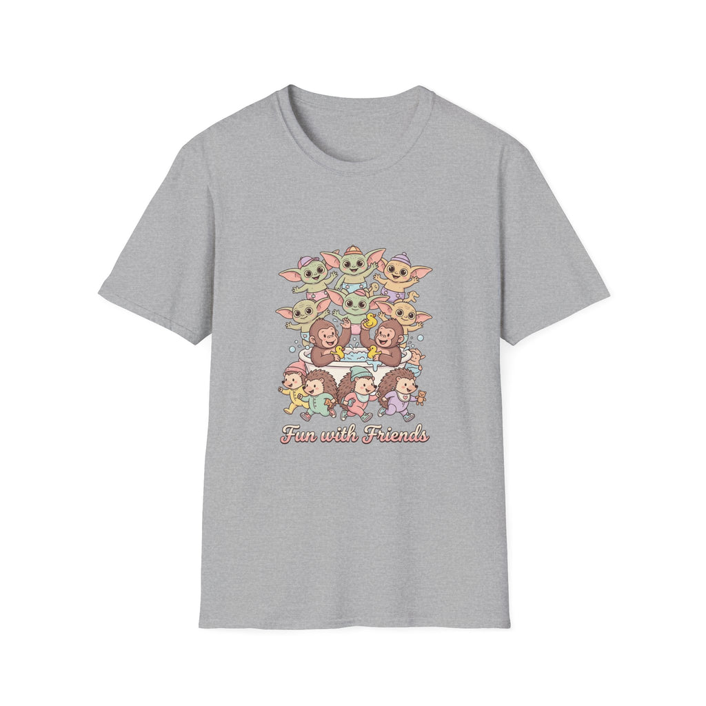 T-Shirt — "Friends with Funimals" Cute Cartoon Pets Graphic Tee