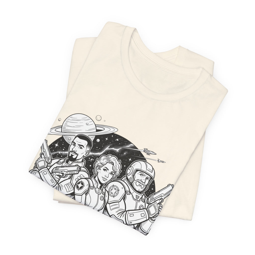 The World Awaits You Tee — Retro Space Crew Graphic T‑Shirt