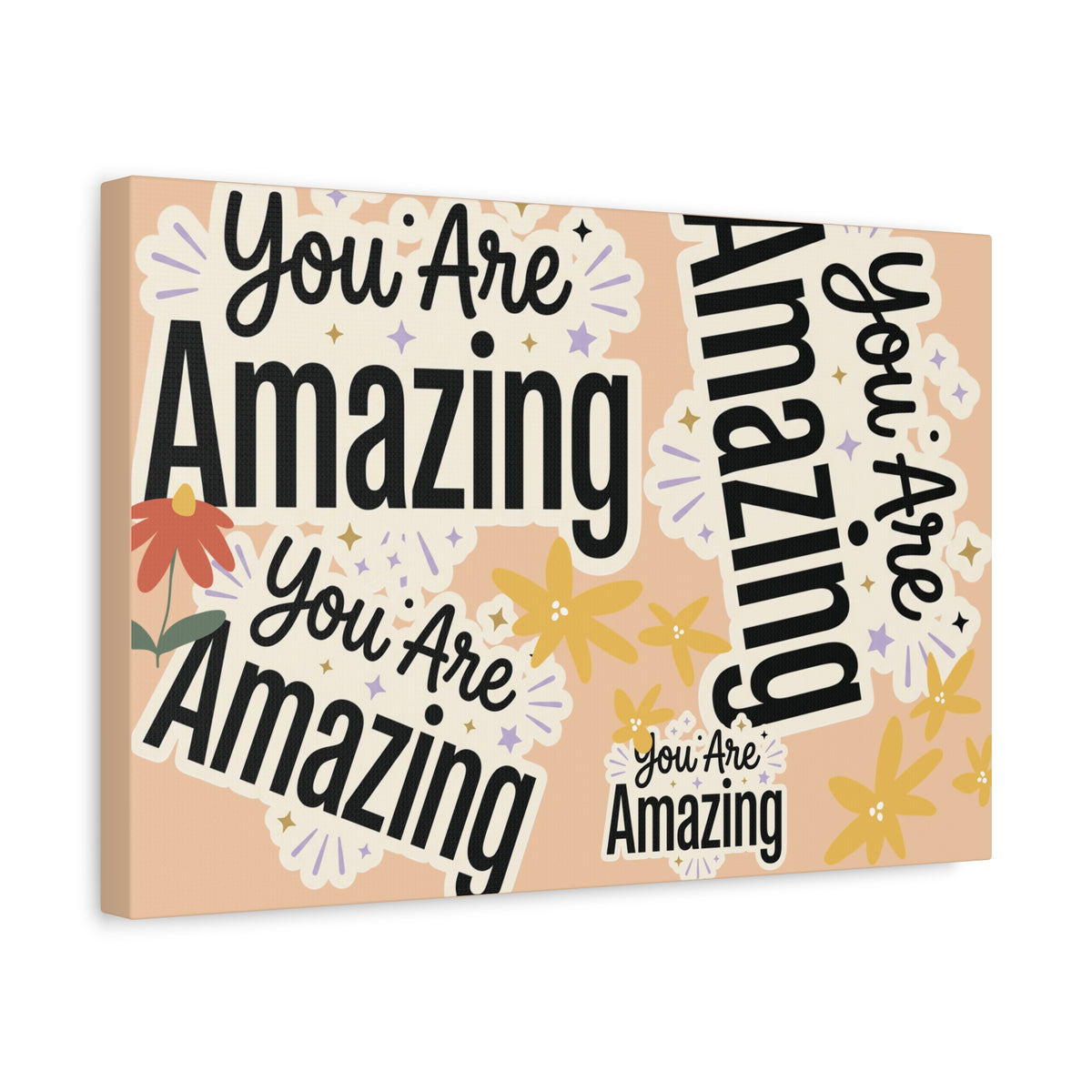 You Are Amazing Canvas Wall Art — Inspirational Stretched Matte Print