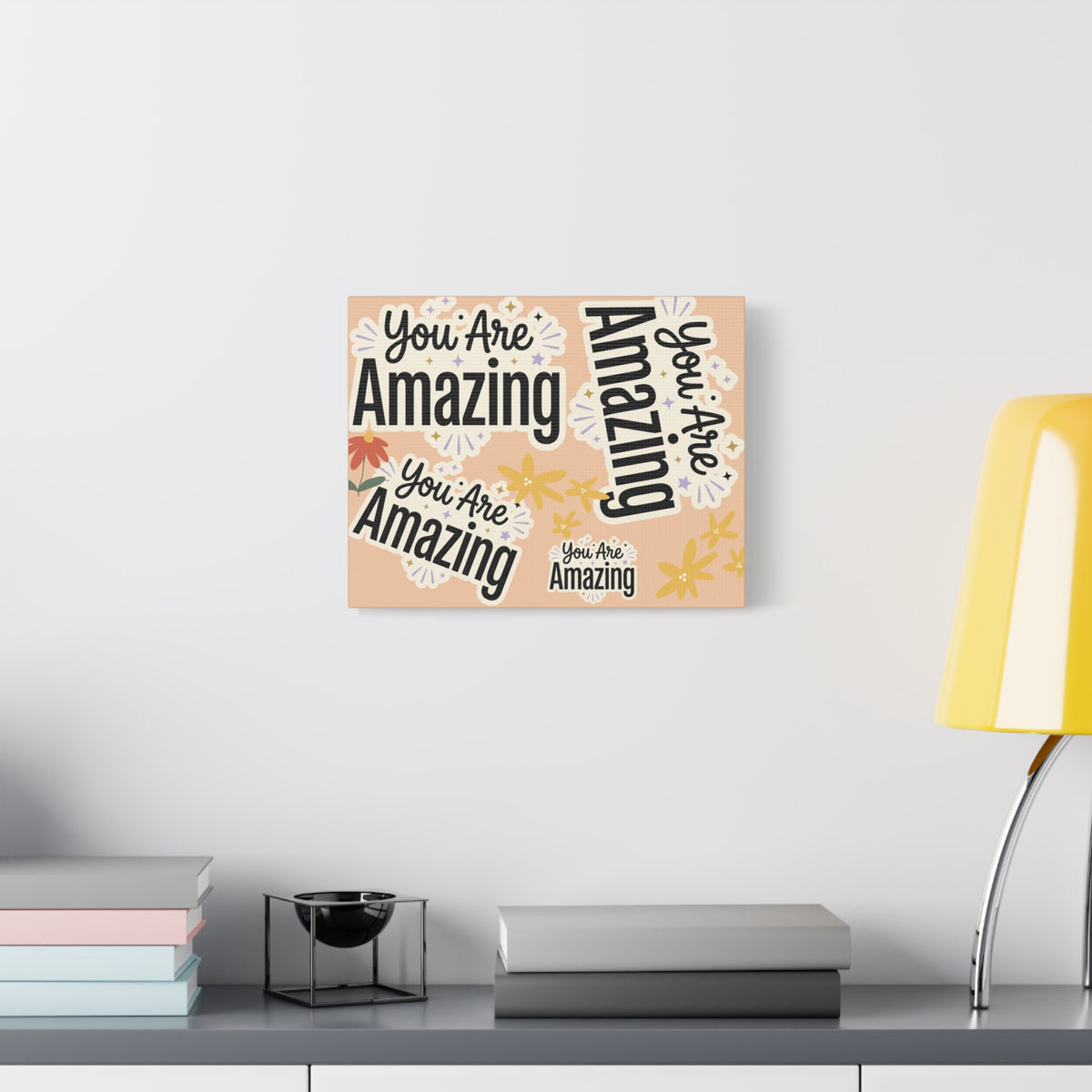 You Are Amazing Canvas Wall Art — Inspirational Stretched Matte Print
