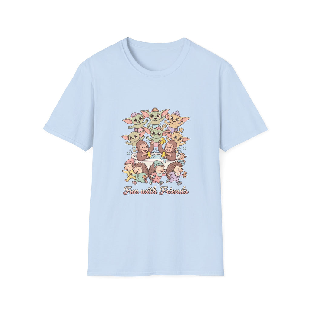 T-Shirt — "Friends with Funimals" Cute Cartoon Pets Graphic Tee