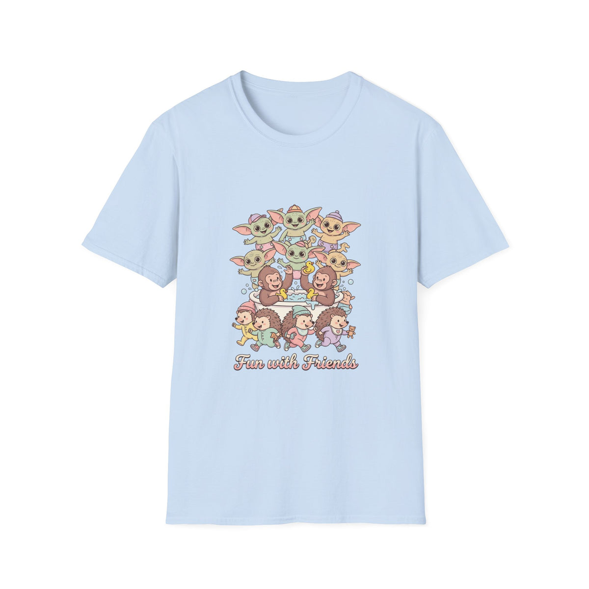 T-Shirt — "Friends with Funimals" Cute Cartoon Pets Graphic Tee