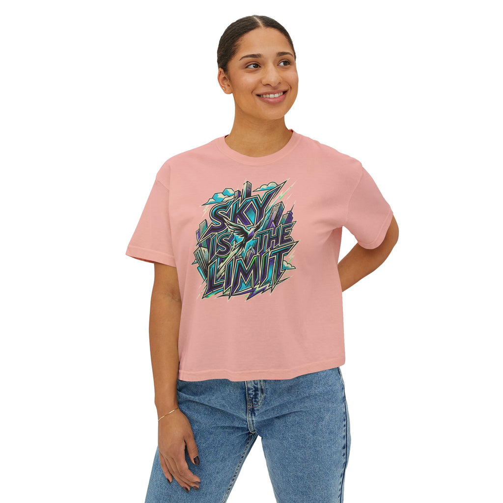 Sky Is The Limit Graphic Tee — Women's Boxy Inspirational T‑Shirt