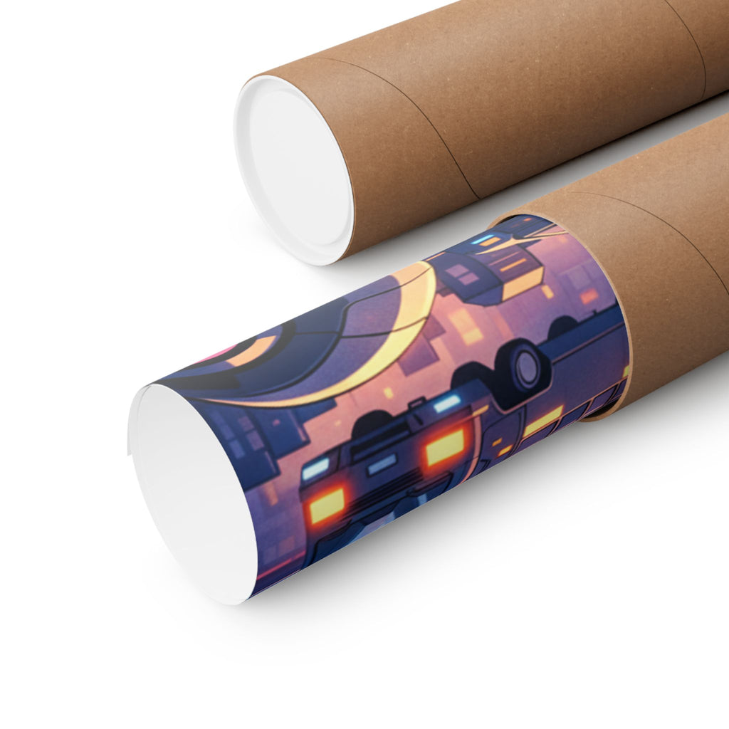 Cyber Sunset Poster 2 — Retro Futuristic Soldier Matte Vertical Print