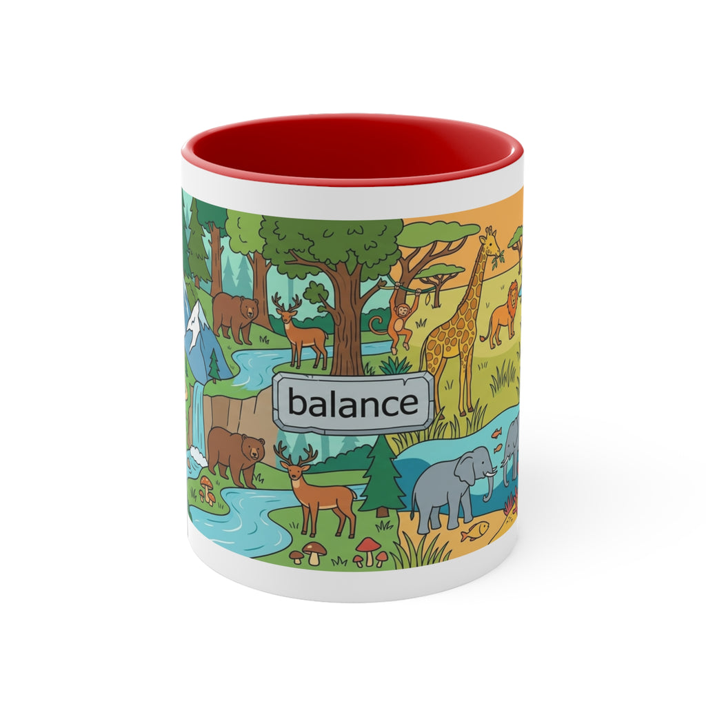 Balance Nature Mug — Colorful Wildlife Scenic 11oz Accent Coffee Cup