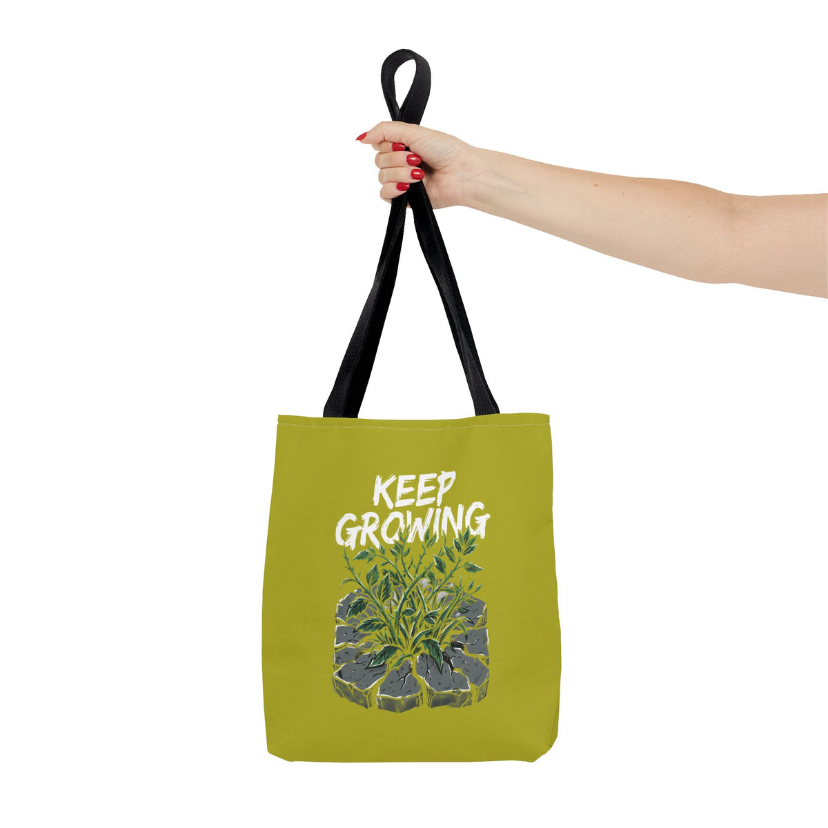 Tote Bag - Resilient Sprout Botanical Tote (Plant Growing Through Rock)
