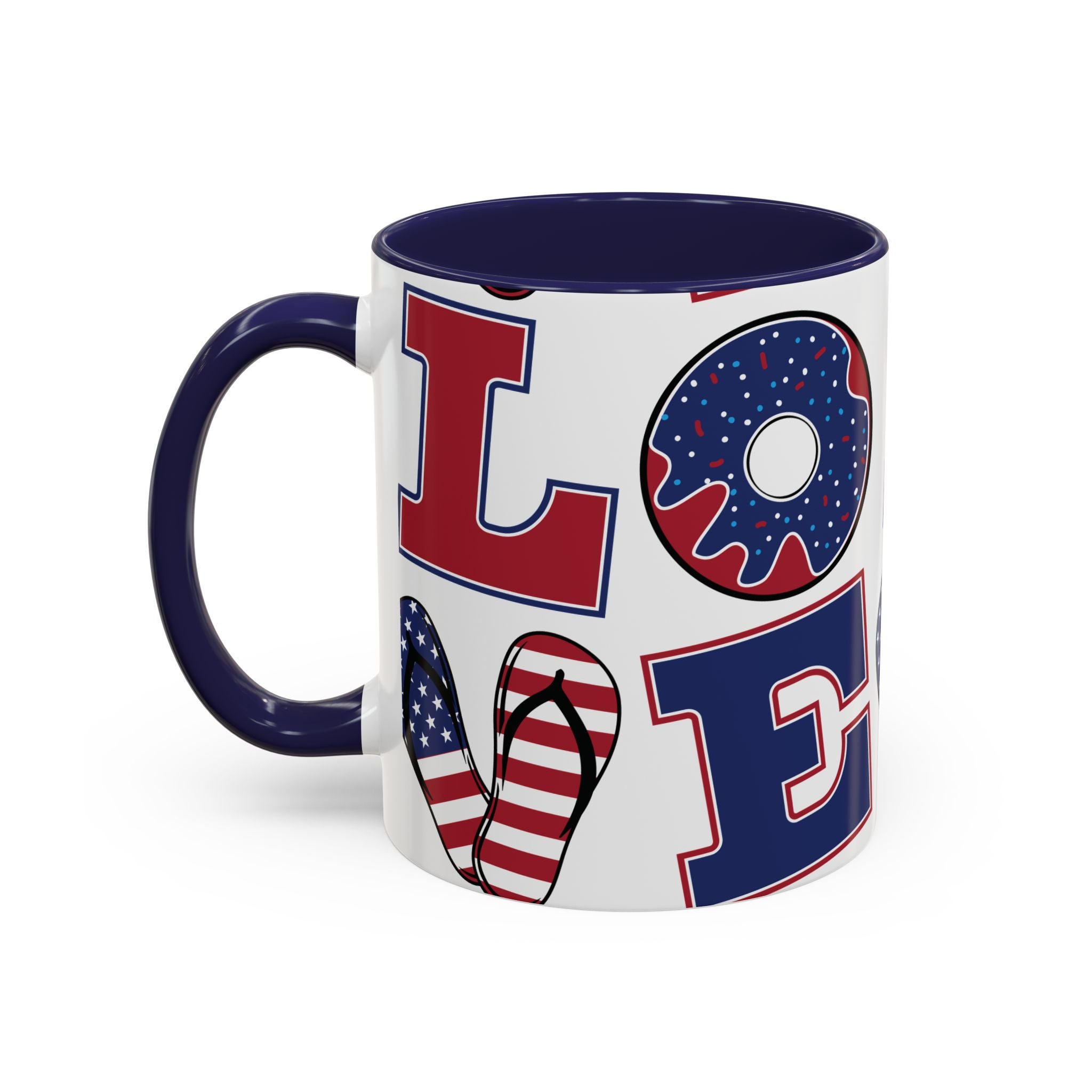 Patriotic Love Coffee Mug — 11/15oz Accent Americana Design