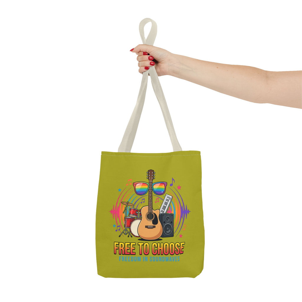 Tote Bag — "Free to Choose" Rainbow Music Pride Tote