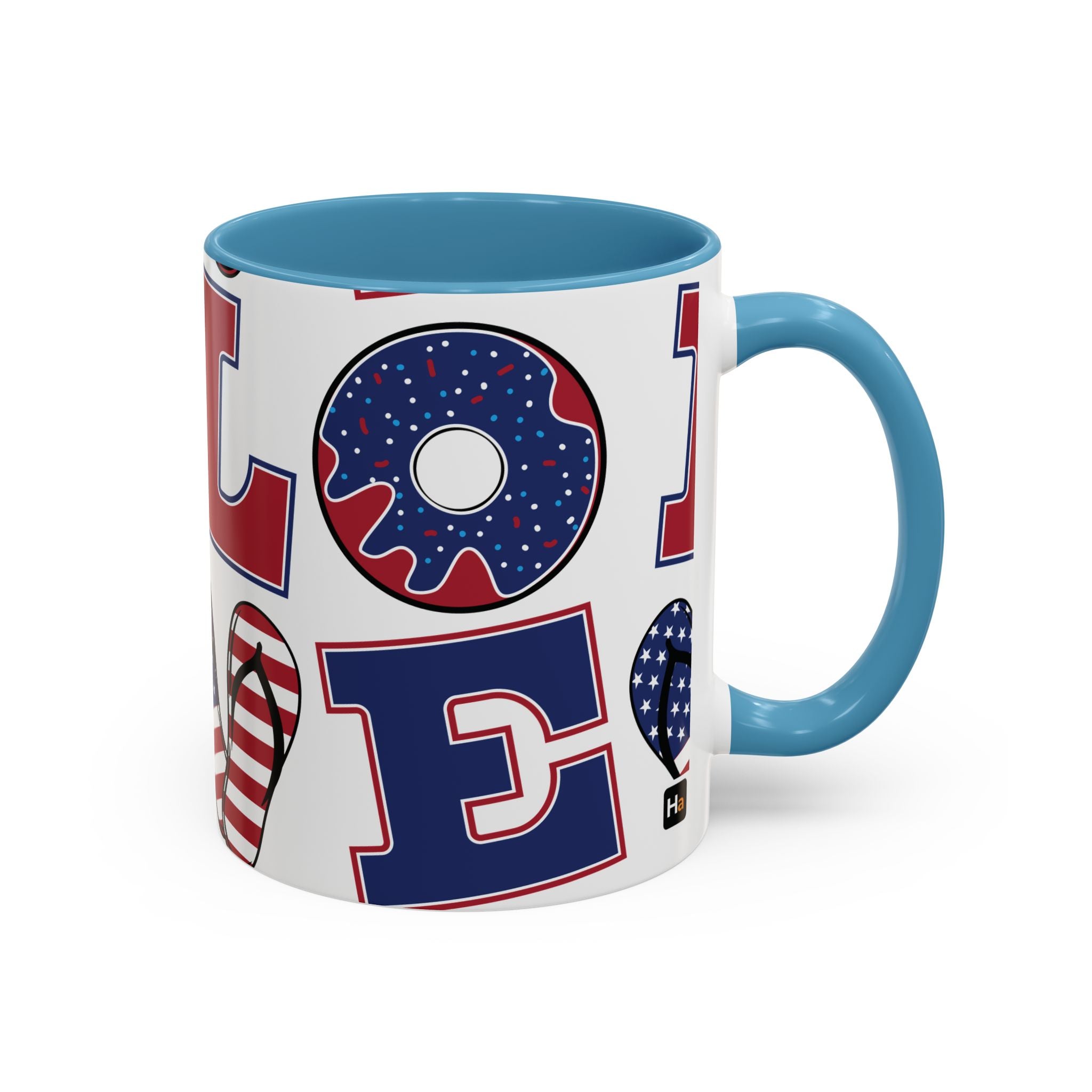 Patriotic Love Coffee Mug — 11/15oz Accent Americana Design