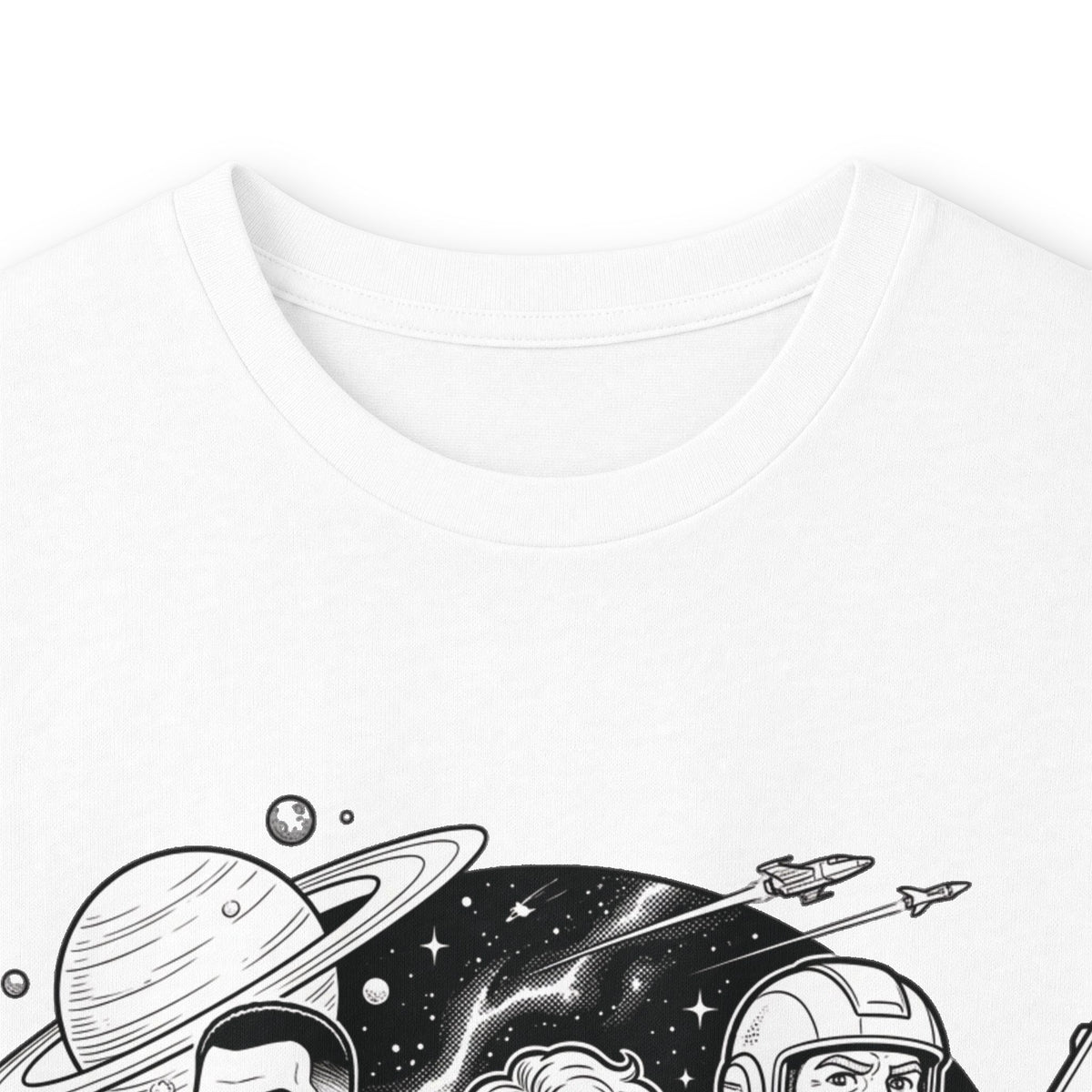 Long Sleeve Tee — "The World Awaits You" Retro Space Explorer Graphic