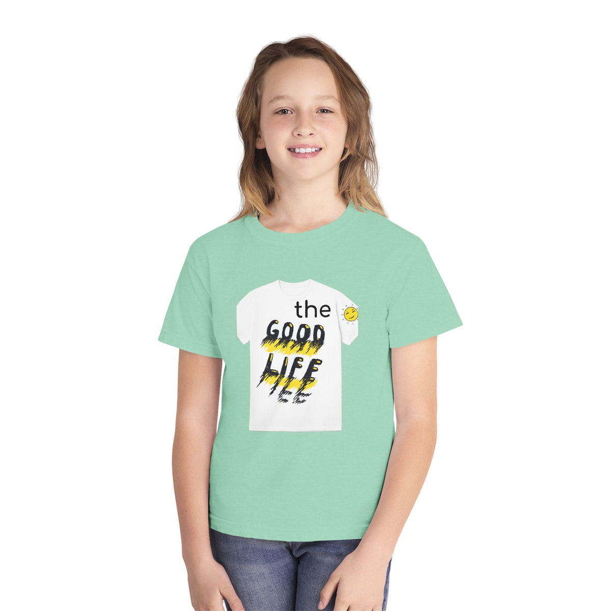 Youth Tee — "The Good Life" Smiley Graphic Kids T-Shirt